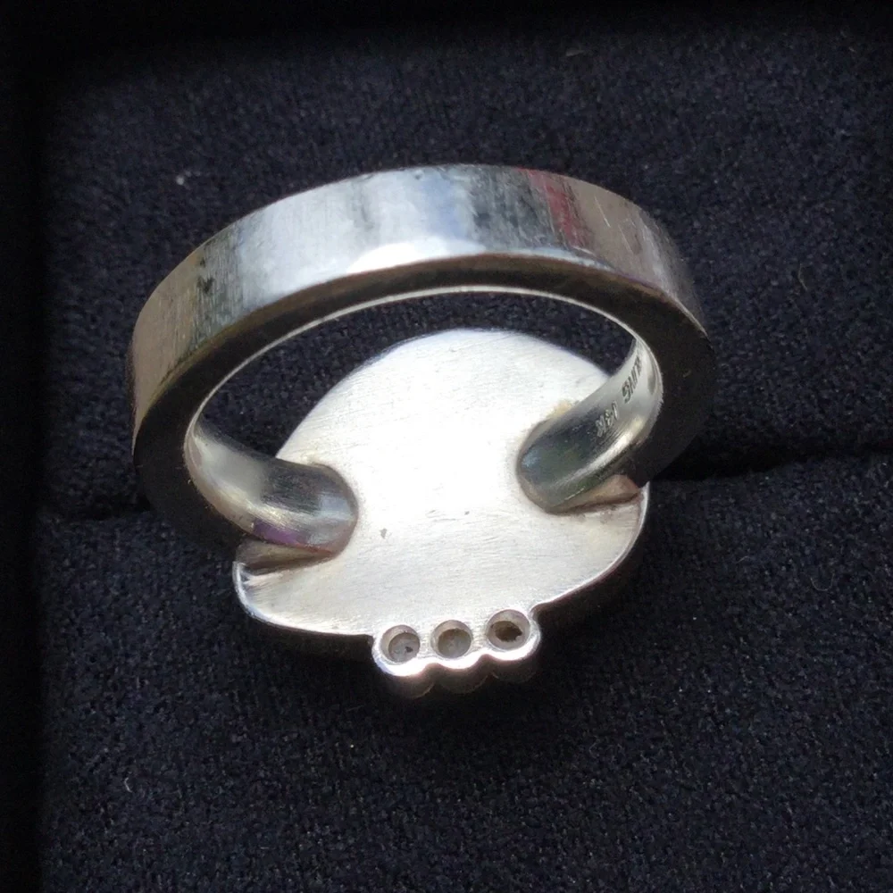 Jamie Joseph Boulder Opal Diamond Sterling Silver Gold Ring Collectible - Picture 4 of 5